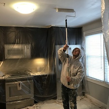 Kitchen and Living Room Ceiling Painting in Framingham, MA 3